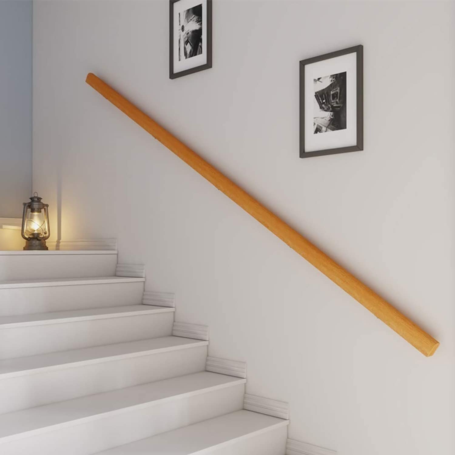 Handlauf Aus Kiefernholz, 152 Cm – Rutschfest, Wandmontiert, Für Treppen & Flure, Trägt Bis 227 Kg
