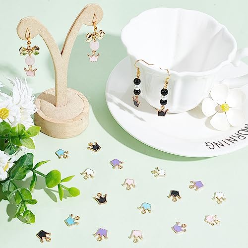 SUNNYCLUE 1 Box 60Pcs 5 Colors Crown Charms Crown Enamel Charm Mini Crown Charm King Colorful Queen Charms for jewellery Making Charms DIY Earrings Bracelet Necklace Crafts Women Adults Gift Decor - Image 4