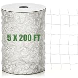 Nylon Trellis Netting Roll 5 x 200 ft, Oltara Heavy Duty Garden Netting with 6 Inch Soft Mesh, Plant Support Mesh for Climbing Plants, Vegetables, Fruits, Cucumbers, Peas, Tomatoes