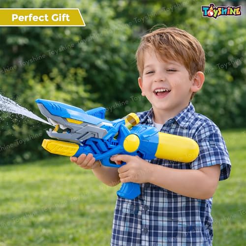 Image of Toyshine Shark Theme Water Gun 570ml Tank Capacity Long Range High Air Pressure Spray for Summer Swimming Pool Party | Holi Water Toy Gun Holi Pichkari for Girls Boys Kids 3 & Above - Multicolor