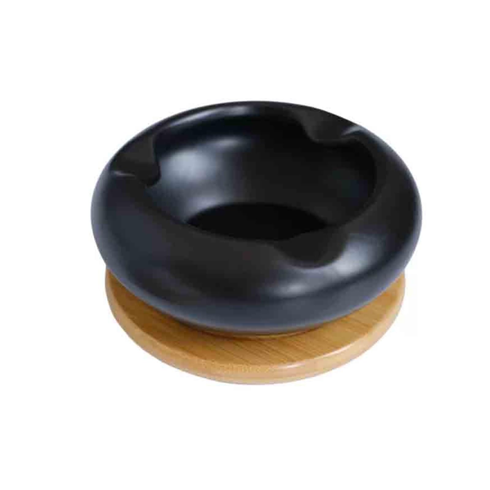 Indoor Decorative Ceramic Ashtray For Home Use Living Room Hotel Office Available In Black And White for Desktop(Black)