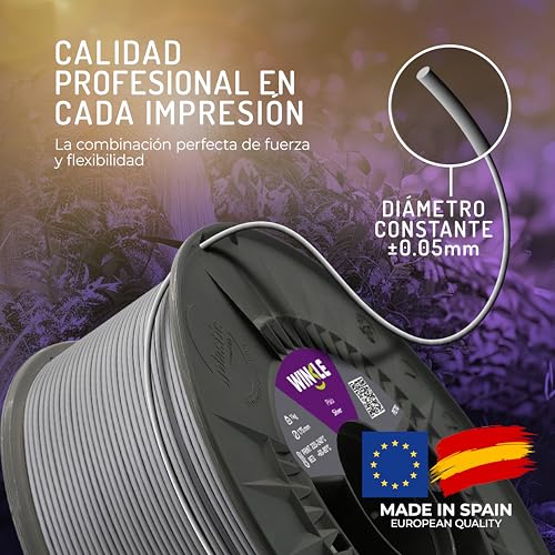 Filamento PETG Plata 1.75mm 300g para Impresora 3D - Compatible con la Mayoría de Impresoras - Precisión Dimensional - Fernando Cortés