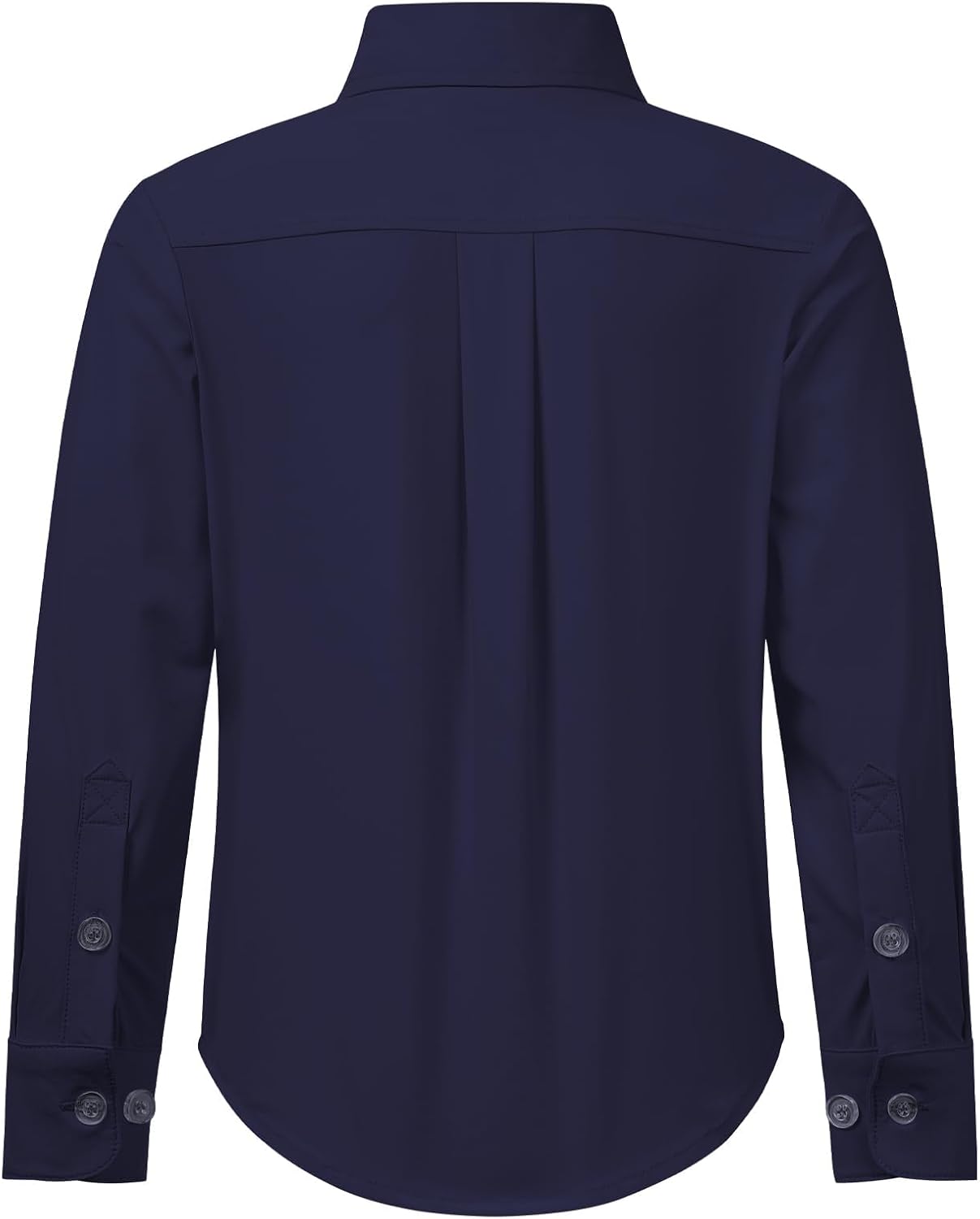 2T-16Y Boys' Stretch Long Sleeve Button Down Toddler Dress Shirt Wrinkle Free Oxford Uniform Shirt with Chest Pocket - Image 5