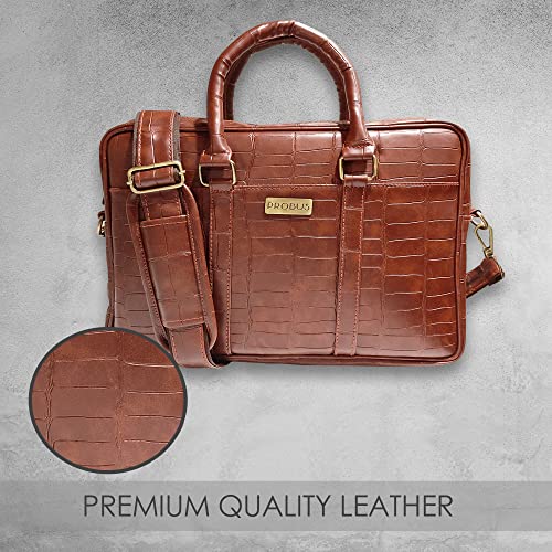 Image of Probus 13-Inch / 14 Inch / 15.6 Inch Vegan Leather Laptop Messenger Bag Sleeve Case Cover for MacBook Office Executive