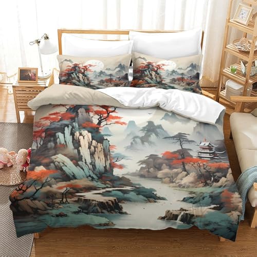 Linge de lit Confortable avec impression 3D haute définition paysage de montagne 140x200