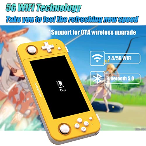 Rg505 Handheld Game Console Android 12,Unisoc Tiger T618 Built-In 128G Pre-Loaded 3172 Games,Gyroscope Sensor And 4.95 Inch Oled Touch Screen Google Play Store #TOP1