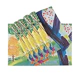 Customizable Swing Moving Back and Forth placemats Cork Backed Reversible Quilted Washable Place mats Burlap Chargers for Dinner Plates Place mats Indoor Set of 6 Washable 12x18