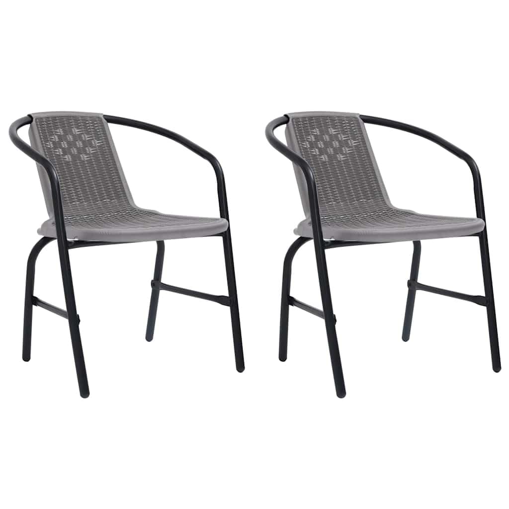 Gartenstühle 2 Stk. Kunststoff Rattan-Optik und Stahl 110 kg
