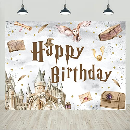 Magical Castle Birthday Banner - Wizard & Witch Magic School Phot...