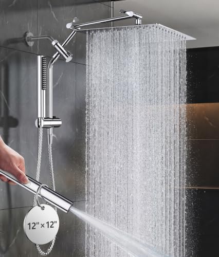 Veken All Metal 12" Luxurious Shower Head with Handheld,...