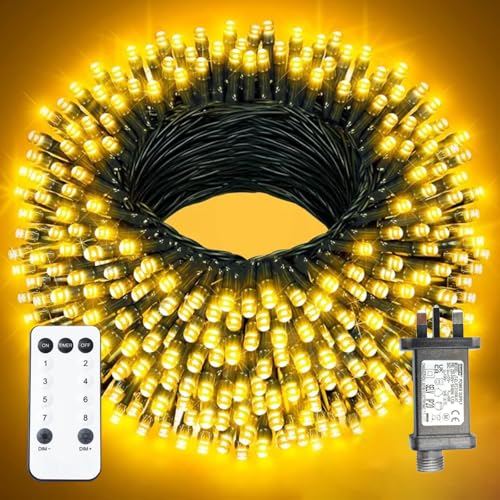 XmasBokeh Fairy Lights 200 LED Warm White with Remote Timer 8 Modes