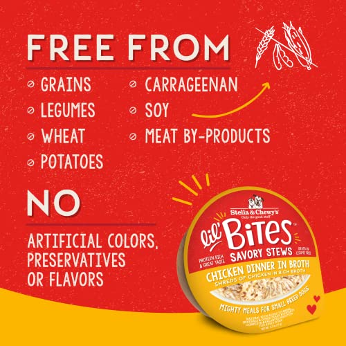 Stella & Chewy's Lil Bites Savory Stews for Small Breeds Chicken Dinner in Broth, 2.7 oz. Cups (Pack of 12) - image 6