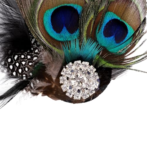 Pinza para cabello con plumas de pavo real Song Qing para mujeres miniatura 3