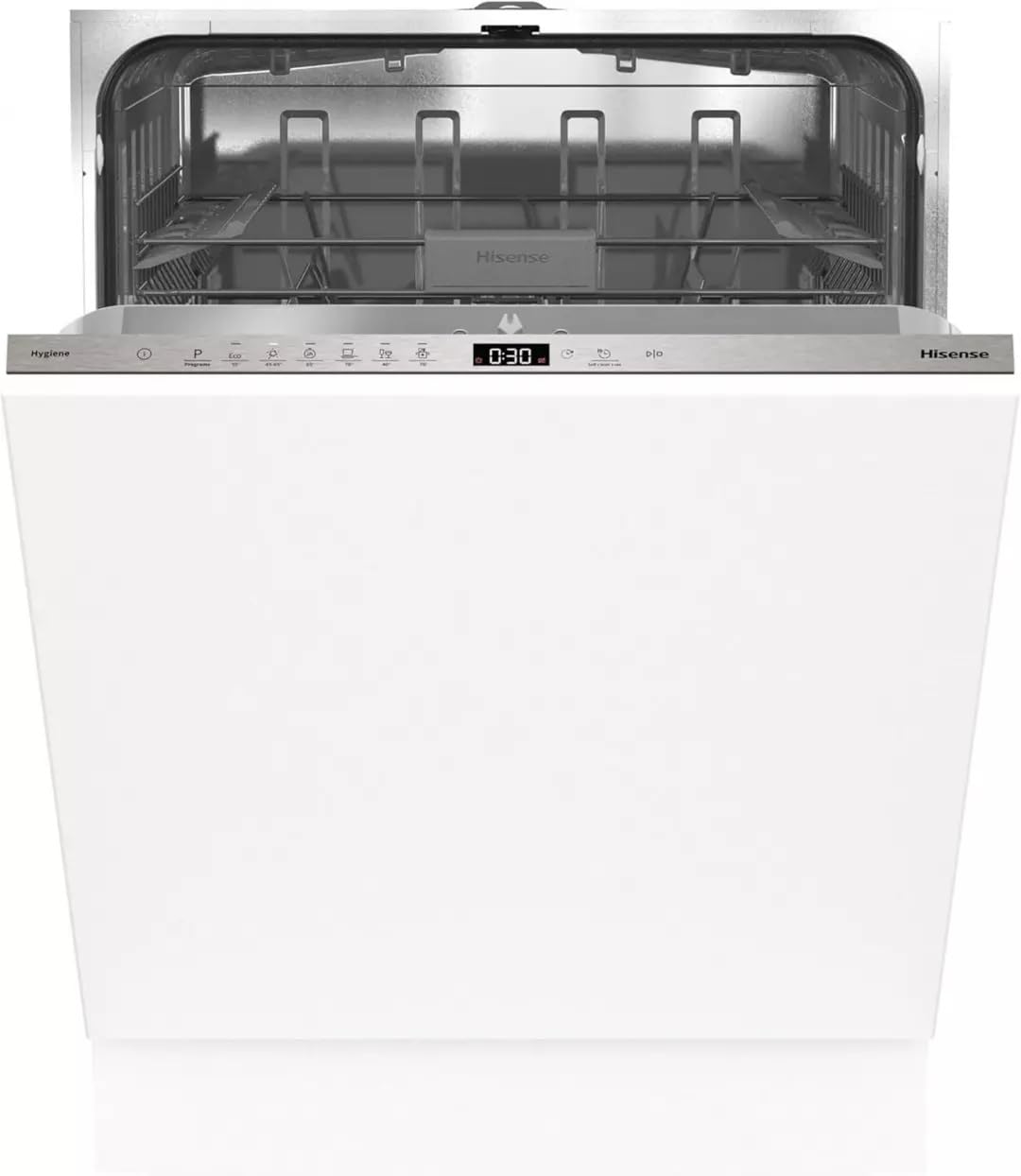 Hisense HV642D62 - Lavastoviglie integrabile, 60 cm di larghezza, classe D, 14 servizi, 6 programmi, apertura automatica della porta, lavaggio rapido, avvio ritardato, programma auto-pulizia