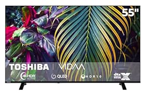Toshiba 55 Zoll QLED Smart TV VIDAA - 4K UHD Fernseher mit Dolby Vision HDR, Triple-Tuner (DVB-C/S2/T2), Bluetooth & Streaming Apps, 55QV1563DDW (2026)