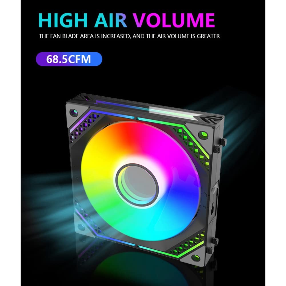 Qtynudy Case Fan ARGB Blocks Color Triple Package Silent Pwm 