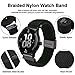 WOCCI 16mm Braided Nylon Watch Band for Men and Women, Quick Release, Black Stainless Steel Buckle (Black)
