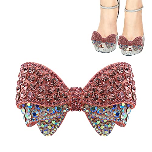 DMKJ Pinces à Chaussures avec nœud Strass,Cristal Bowknot Patches Applique Chapeau Robe | DIY Chaussures Clip Décoration pour Chaussures Vêtement Mariage Cover