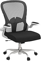 Vista 5 de Silla de oficina ergonómica, cómoda silla giratoria para oficina en casa, silla de escritorio de malla transpirable, silla de computadora de apoyo