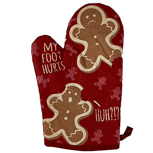 My Foot Hurts Oven Mitt Funny Christmas Eaten Gingerbread Cookies Novelty Kitchen Glove Funny Graphic Kitchenwear Christmas Cool Food Oven Mitt