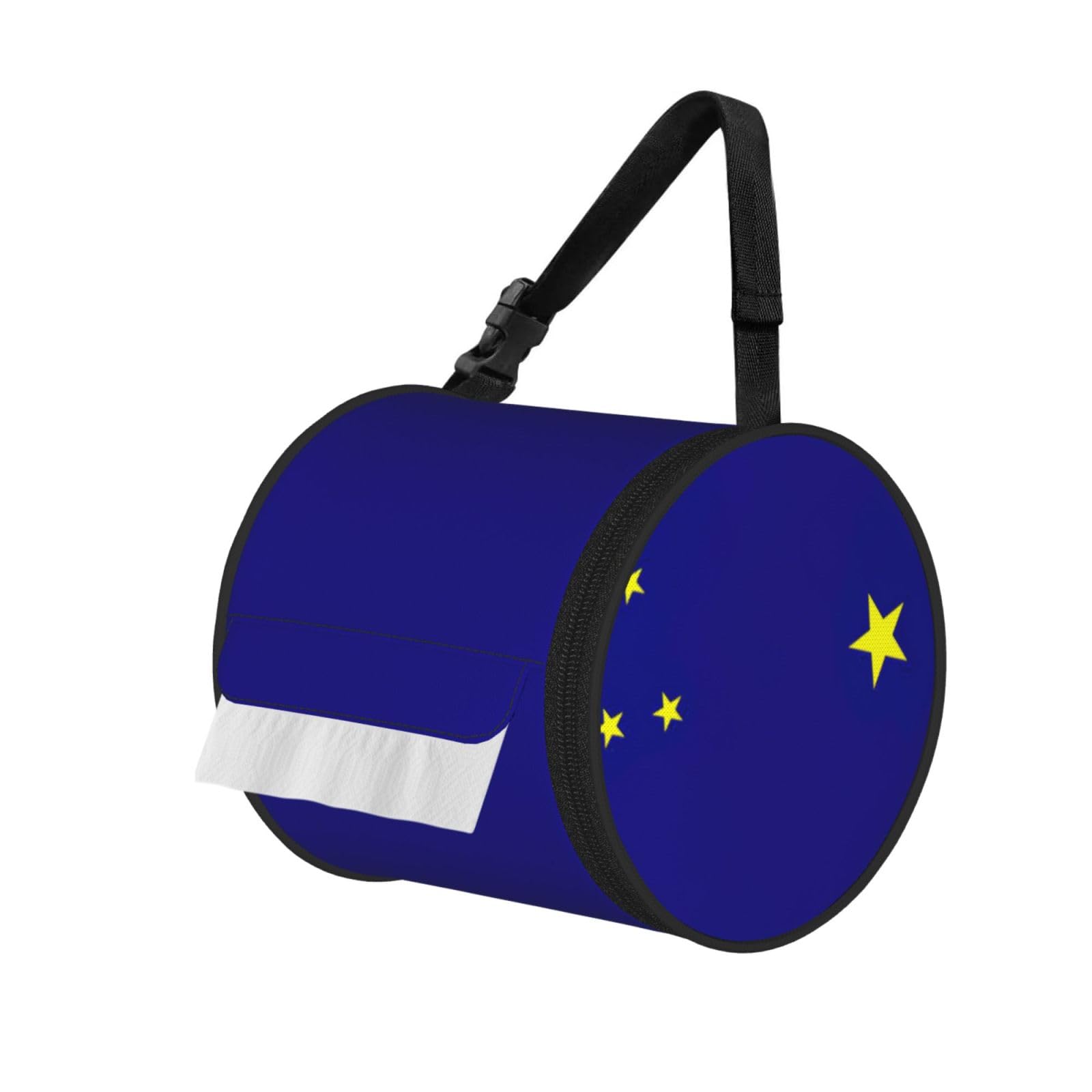 Alaska State Flag Print Fashion Tissues Organizer Box, Hanging Tissue Holder For Purse Coins For Car Office Daily Outing