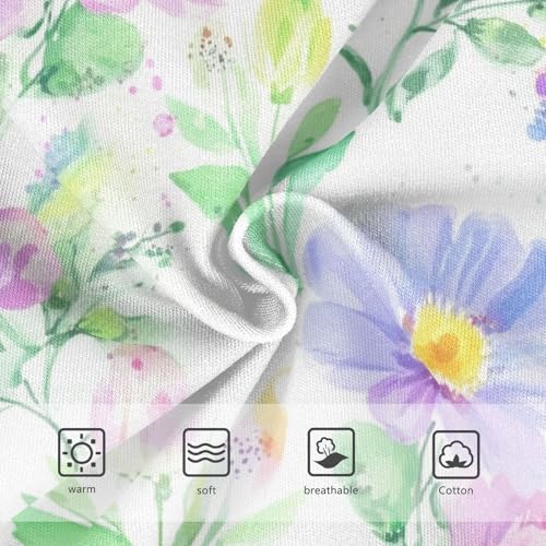 Joisal Durable Toddler Girls Underwear 2t Cotton Panties for Girl Watercolor Wildflowers Pastel Briefs Undies Kids3