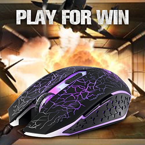 VEGCOO-C10-Wireless-Gaming-Mouse-Rechargeable-Silent-Optical-Mice-7-Colors-LED-Lights-7-Buttons-24001600800DPI-Black