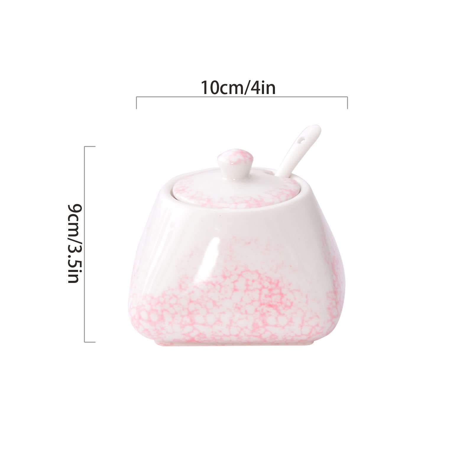 Dozownik cukiernicy, słoik na przyprawy, kolorowa ceramiczna cukiernica z pokrywką, do przechowywania, odpowiedni kawiarni, restauracji, kuchni, różowe puszki po mleku(Pink,Sugar bowl)
