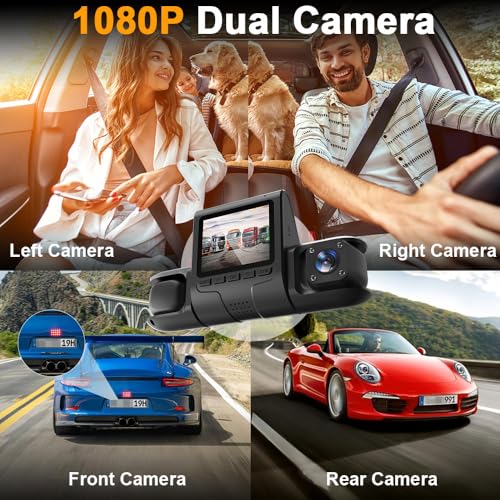 Image of Dash X 4 Channel 1080P Car Dash Cam | Front, Rear, Left & Right Recording | Infrared Night Vision | 24H Parking Monitor | G-Sensor | Loop Recording | Reverse Assist