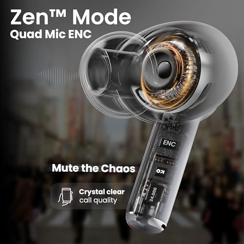 Image of GOBOULT W40 TWS with Zen Quad Mic ENC, 48Hr Playtime,13mm Large Drivers, 45ms Low Latency Gaming, 5.3v Bluetooth Calling, Fast Charging, Health Monitoring (Ivory White)