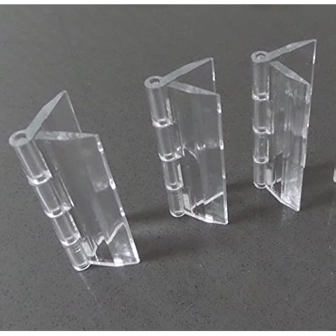Pack of 3 Transparent Clear Plastic Acrylic 64mm Continuous Piano Hinge Hinges Cover