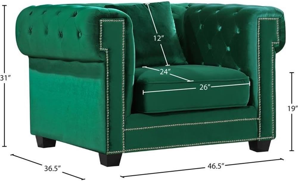 Elegant Cream Velvet Accent Chair with Metal Frame and Tufted Design