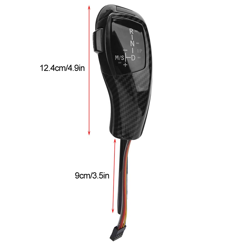 Pomo de engranajes LED para E46 E60 E61 E63 E64 Botón de cambio de marcha, Pomo de palanca de cambios automático (carbono)