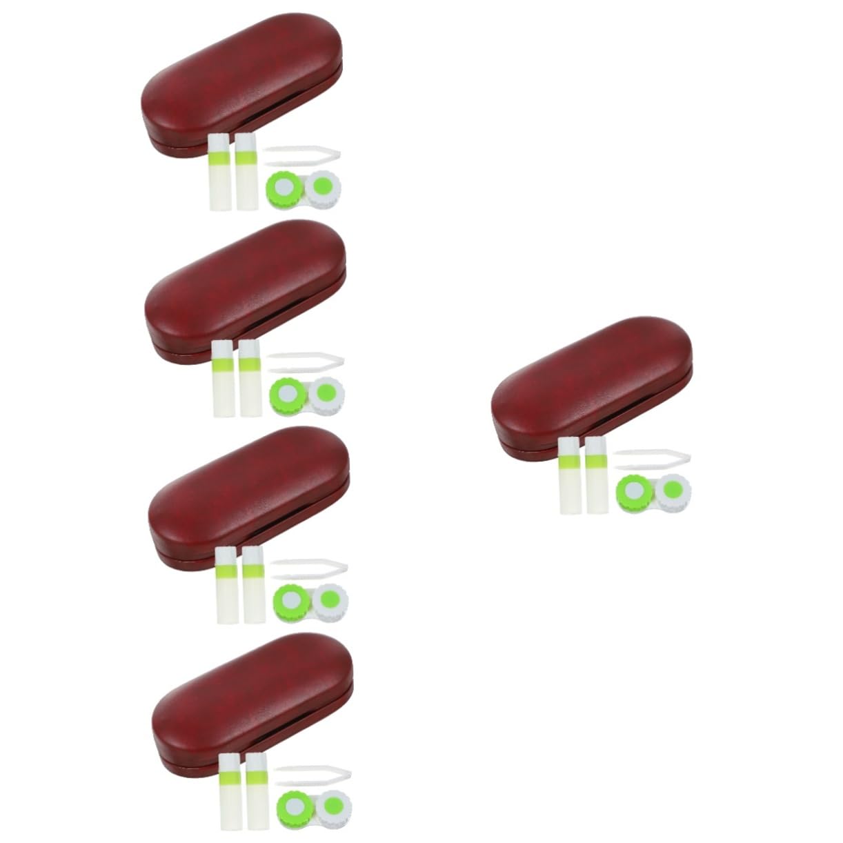 SHERCHPRY 5 Set custodia per gli occhiali organizer per il trasporto degli occhiali Astuccio contenitore per occhiali custodia per occhiali porta occhiali Porta dell'occhio vello fine rosso