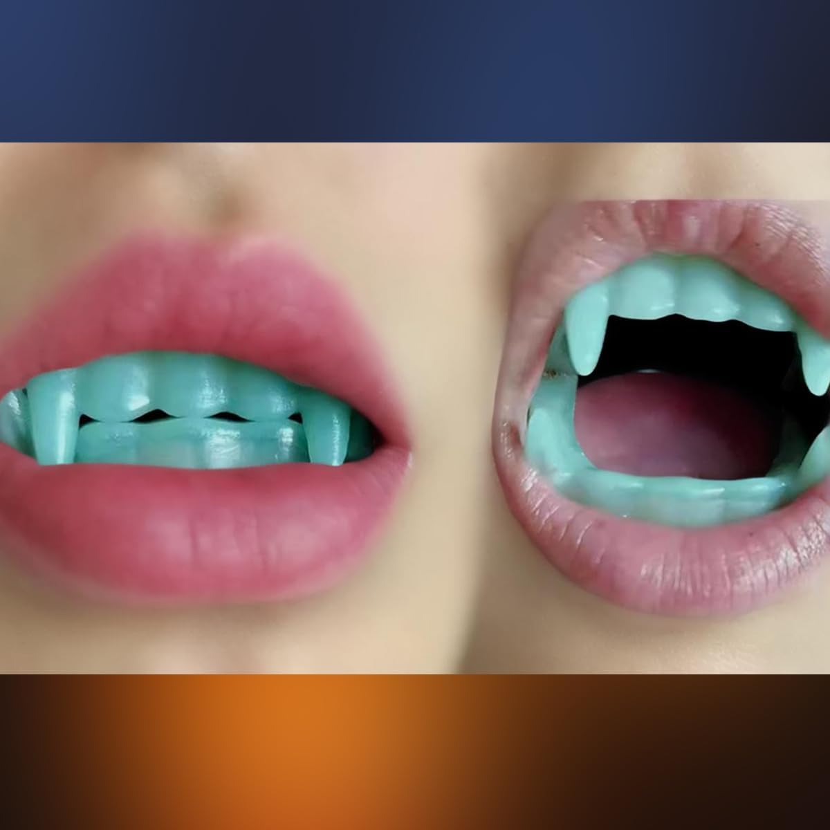 36PCS Halloween Glowing Vampire Fangs Bulk Glow in The Dark Plastic Teeth Halloween Party Supplies Reusable Fake Teeth Dress up Costume Cosplay Accessory for Kids Halloween Decoration