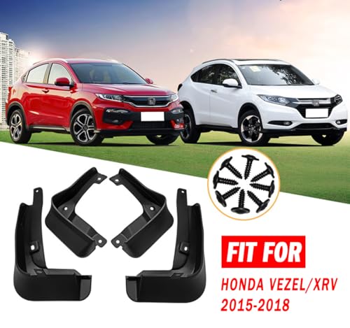 Image of Mud Flaps Guards Fit for 2015-2022 Honda Vezel /XRV, Front & Rear Splash Guards Accessories - 4 Pc, Black