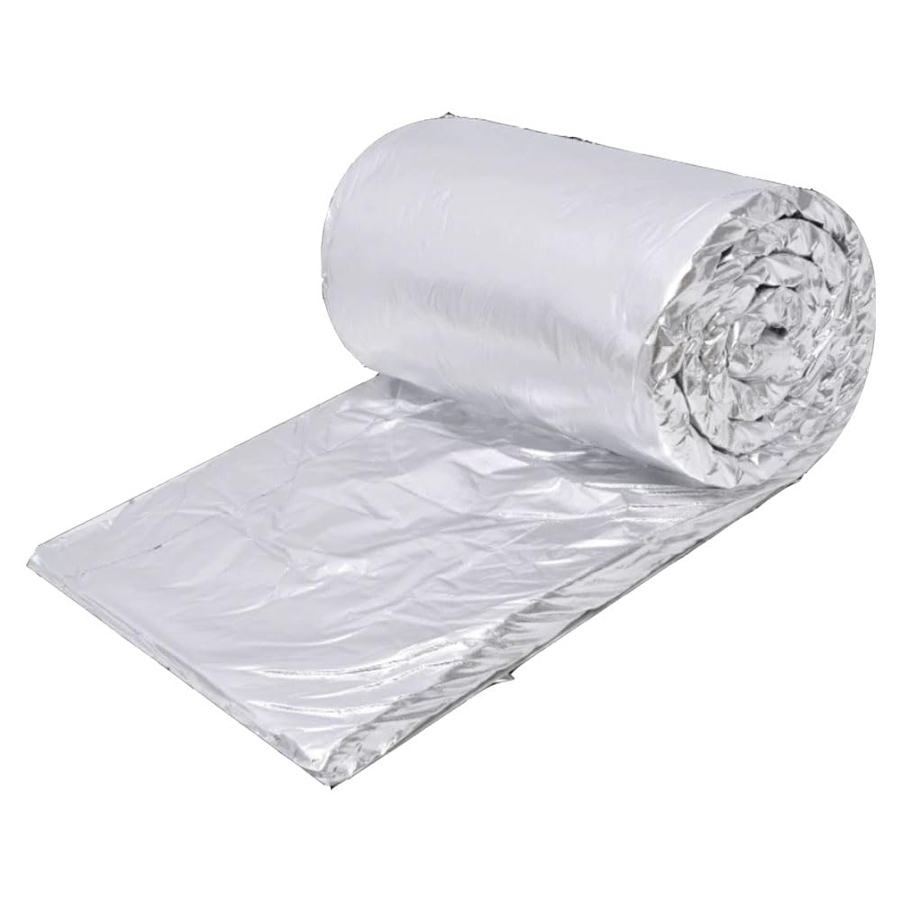 HAOTAISH Double-Sided Aluminum Foil Alumina Silicate Fireproof Blanket for Boilers Kilns, 1.2m*1m*10mm,1.2m*1m*10mm