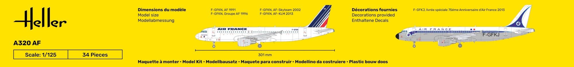 Heller Maquette Avion : Starter Kit : Airbus A320 Air France