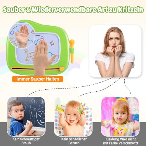 Smasiagon Kinderspielzeug ab 1 Jahr, Magnetische Maltafel Zaubertafel Bunt Zeichentafel Magnettafel mit 4 Beine für Kinder Geschenk für 1 2… – Ansicht 3