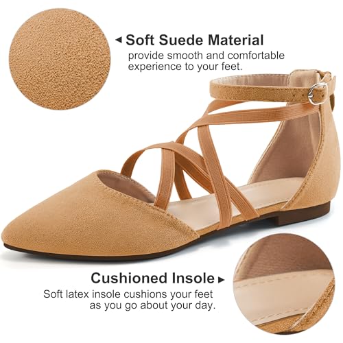 Image of Reimferce Womens Ballet Flats for Wedding: Comfortable Dress Work Flat for 2026 - Ladies Dressy Zipper Walking Shoes