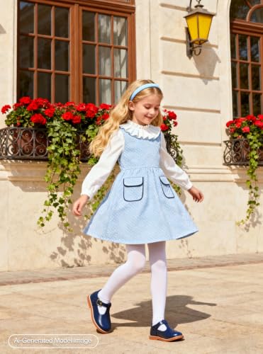Image of PHIRAMIN Toddler Girl Mary Jane Student Oxford Shoes-Little Girl School Uniform Shoes for Wedding Party