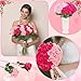 Hoemwarm 36 Pcs Pink, Hot Pink Artificial Roses with Long Stems, Fake Silk Rose Artificial Flowers Bulk for Bridal Wedding Bouquet Centerpiece Ball Arrangement Party Decor