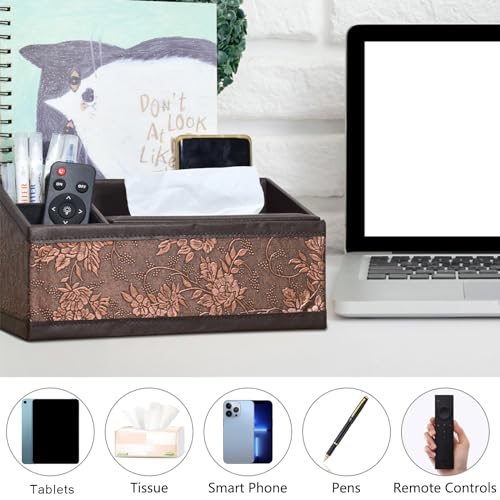 Boîte à mouchoirs en cuir et rangement pour ne plus chercher la télécommande