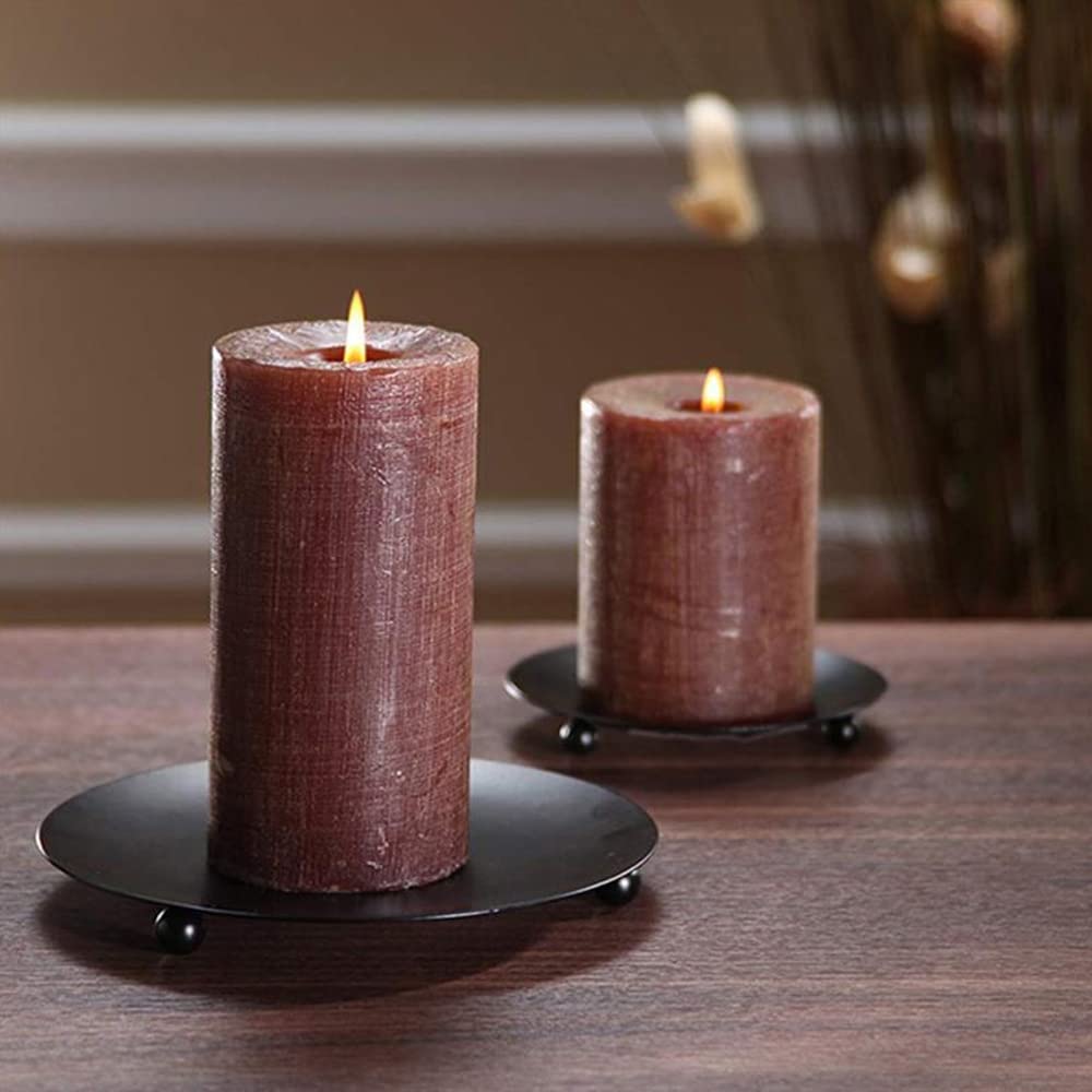 Plaques De Chandelier En Fer Noir 4Pcs - Support Bougie Vintage 10x10cm - Décoration Mariage, Dîner Aux Chandelles