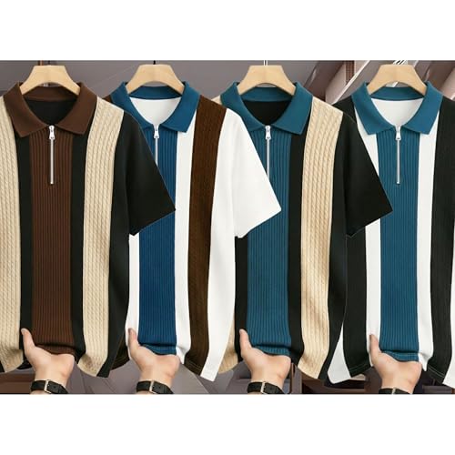 Image of AUSK Men Printed Polo Neck Cotton Blend T-Shirt (Regular Fit, Half Sleeve) || Tshirts for Mens