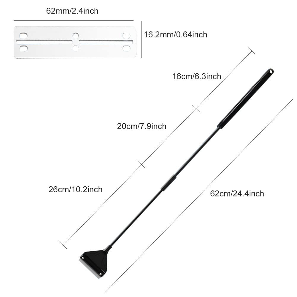 Algues Grattoir, Nettoyeur de Grattoir Algues, Aquarium Scraper, Racloir pour Aquarium Nettoyeurs d'Algues, Rasoir de Nettoyage Aquarium, Algues Grattoir pour Aquarium (62 cm, 10 Lames de Rechange)