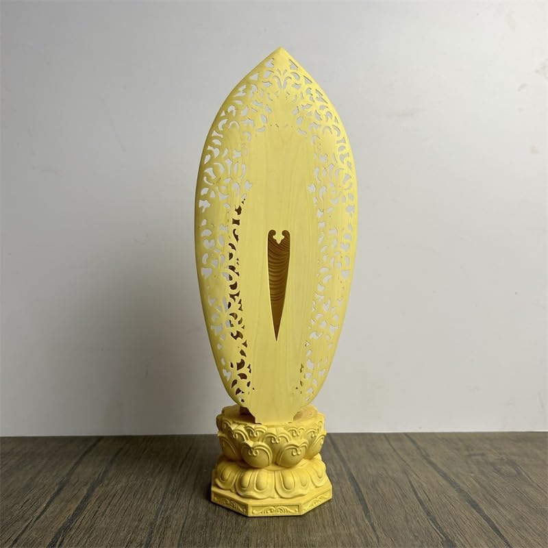 仏具・神具 黄楊（つげ）の木彫り【釈迦如来立像】（蓮華台座・草光背