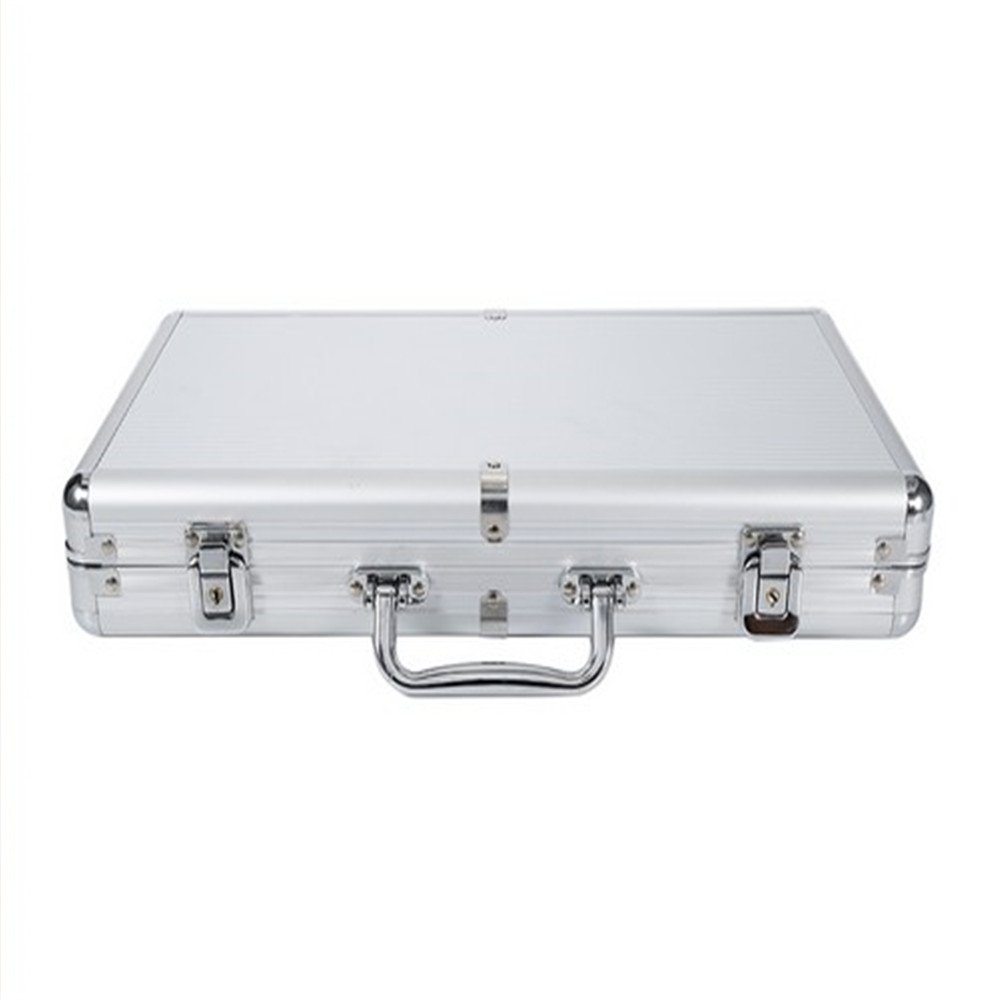 OHMG Malette Poker, Jetons Poker, 300 Jetons, Avec Étui de Transport en Aluminium, 2 Jeux de Cartes