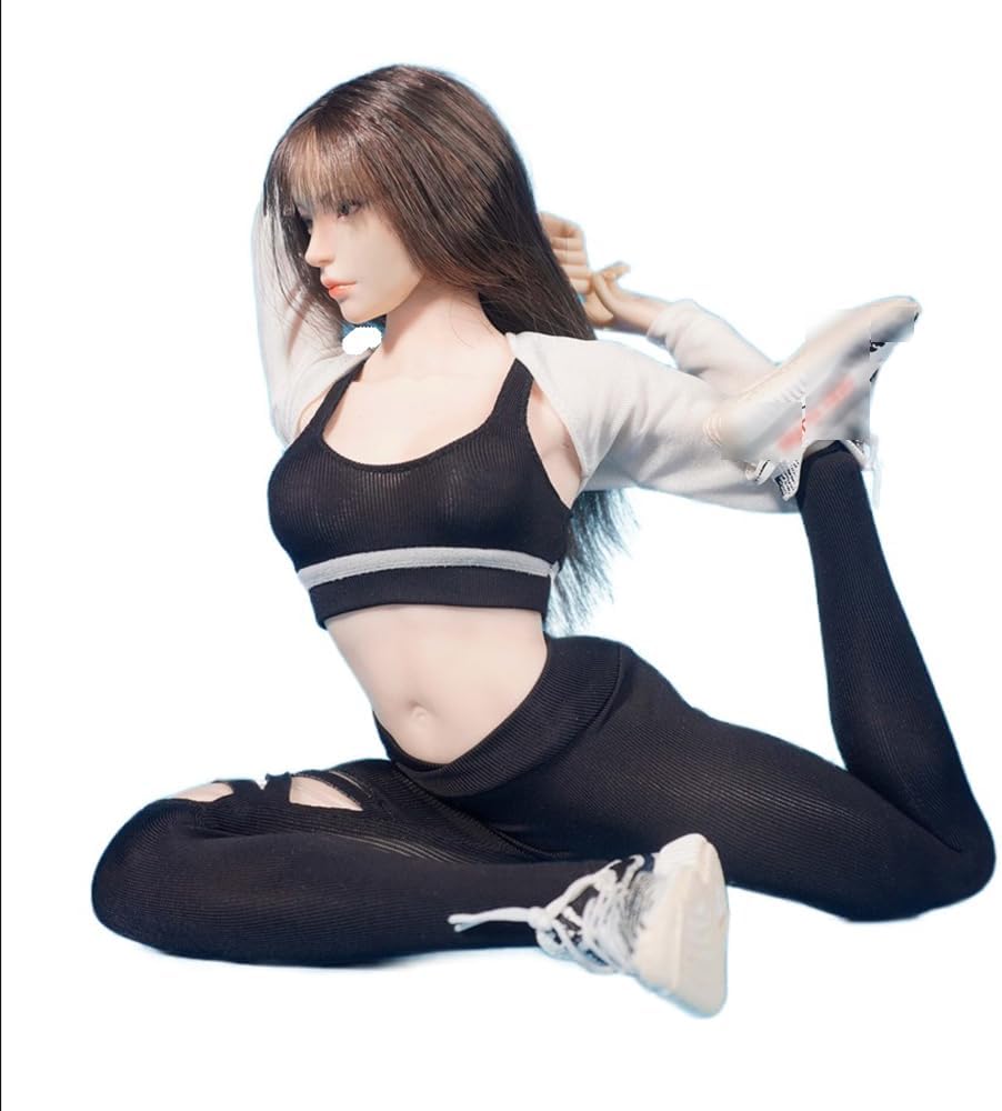 SA Toys 1/6 Scale Female Doll Clothes Slim fit Yoga Exercise Set Top and Pants for 12 inch Woman Action Figure Body SA044A