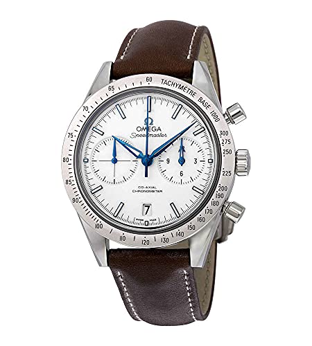 Omega Speedmaster 57 Chronograph White Dial Brown Leather Men's Watch 33192425104001